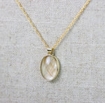 Gold Horsehair Oval Necklace- Small Glass