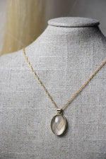Gold Horsehair Oval Necklace- Small Glass